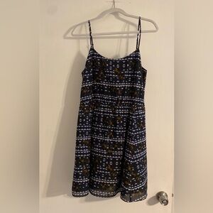 J.Crew Navy & White Floral Pattern Dress – Size 10